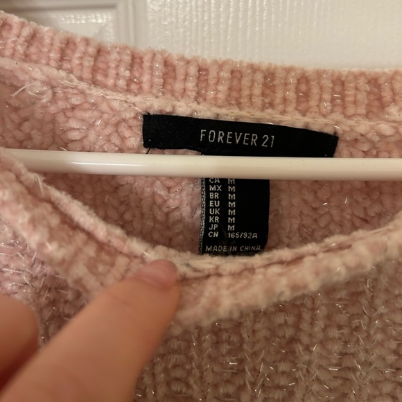 Forever 21 Blush Pink Cropped Knit Sweater - Picture 5 of 7